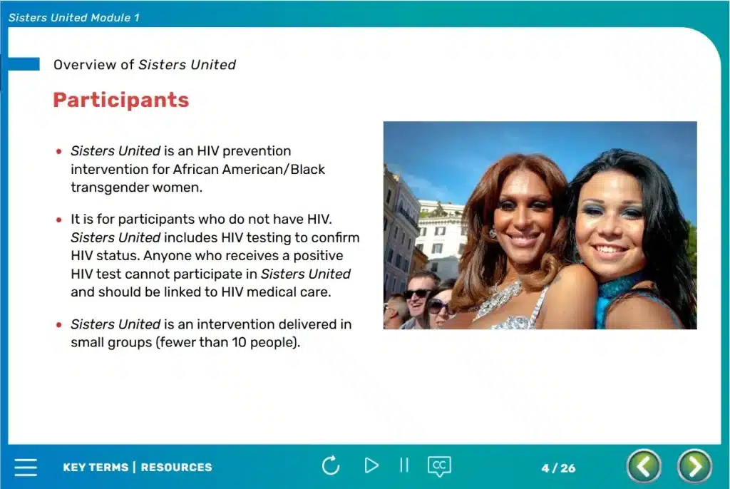 CHICAS E-Learning Screenshot